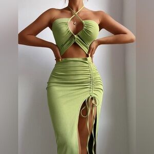 ZAFUL Women's Sleeveless Dress Sex Midi Halter Dresses Criss Cross Cami